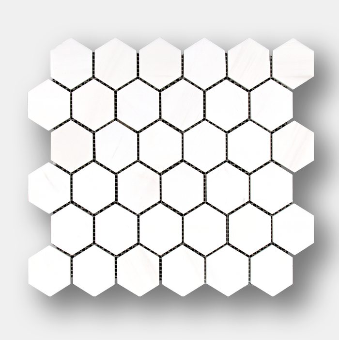 2" HEXAGON Dolomite Marble Mosaic Tile - Polished OR Honed  - DW TILE & STONE - Atlanta Marble Natural Stone Wholesale Stone Supplier