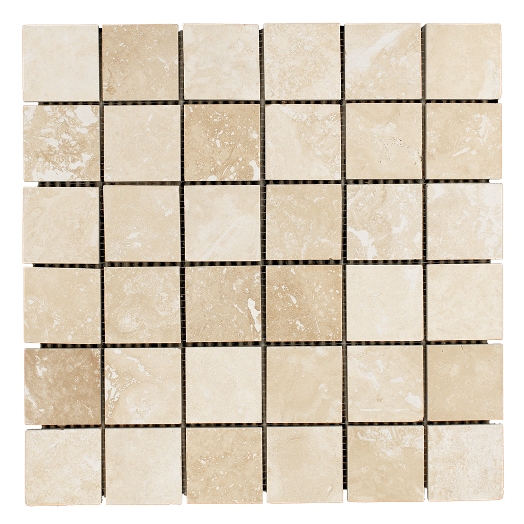2x2 Ivory Travertine Mosaic Tile - Honed Honed / 2" x 2" - DW TILE & STONE - Atlanta Marble Natural Stone Wholesale Stone Supplier