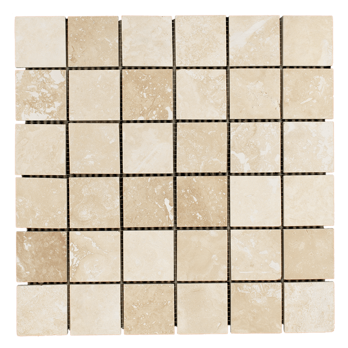 2x2 Ivory Travertine Mosaic Tile - Honed Honed / 2" x 2" - DW TILE & STONE - Atlanta Marble Natural Stone Wholesale Stone Supplier