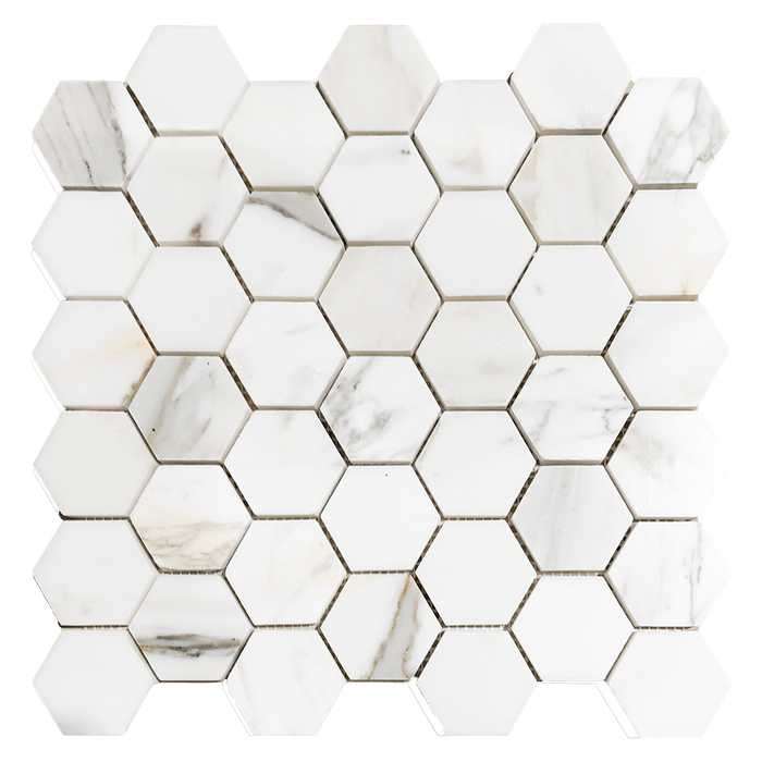 2" Hexagon Calacatta Gold Premium Mosaic - Polished Or Honed  - DW TILE & STONE - Atlanta Marble Natural Stone Wholesale Stone Supplier