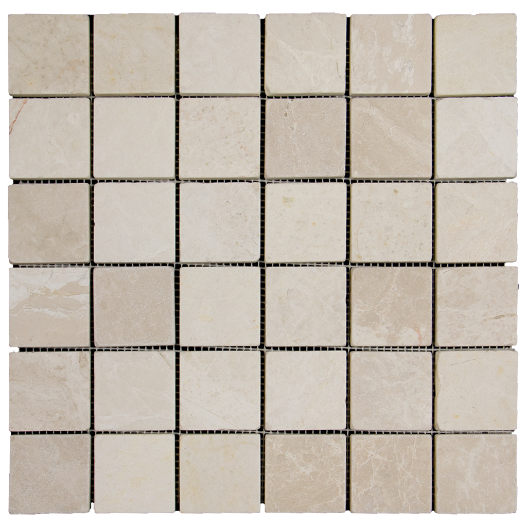 2x2 Crema Nova Marble Mosaic Tile - Tumbled Tumbled / 12"x12" - DW TILE & STONE - Atlanta Marble Natural Stone Wholesale Stone Supplier