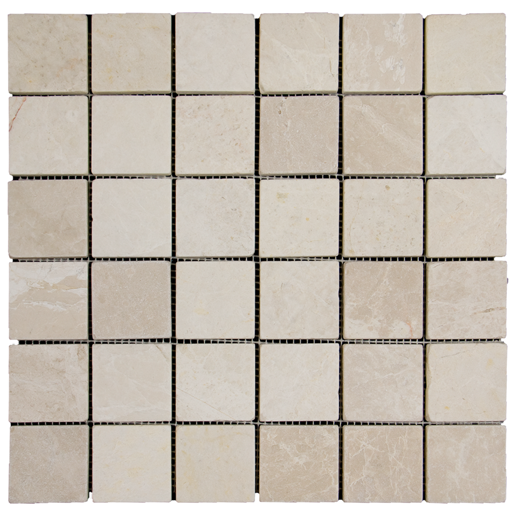 2x2 Crema Nova Marble Mosaic Tile - Tumbled Tumbled / 2" x 2" - DW TILE & STONE - Atlanta Marble Natural Stone Wholesale Stone Supplier