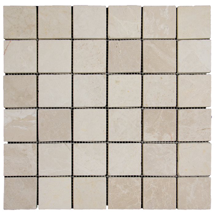 2x2 Crema Nova Marble Mosaic Tile - Tumbled Tumbled / 2" x 2" - DW TILE & STONE - Atlanta Marble Natural Stone Wholesale Stone Supplier