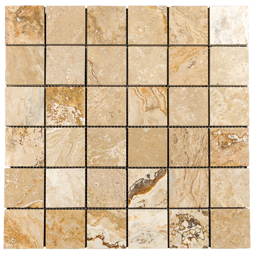 2x2 Leonardo Travertine Mosaic Tile - Honed Honed / 2" x 2" - DW TILE & STONE - Atlanta Marble Natural Stone Wholesale Stone Supplier