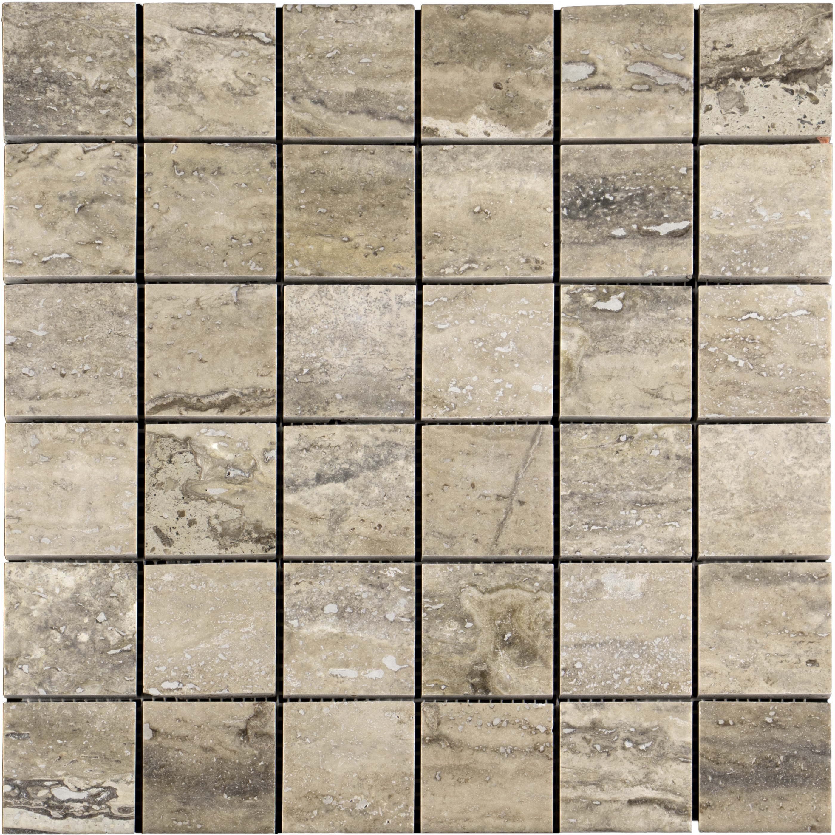 2x2 Verona Travertine Mosaic Tile - Vein Cut Honed Honed / 2" x 2" - DW TILE & STONE - Atlanta Marble Natural Stone Wholesale Stone Supplier