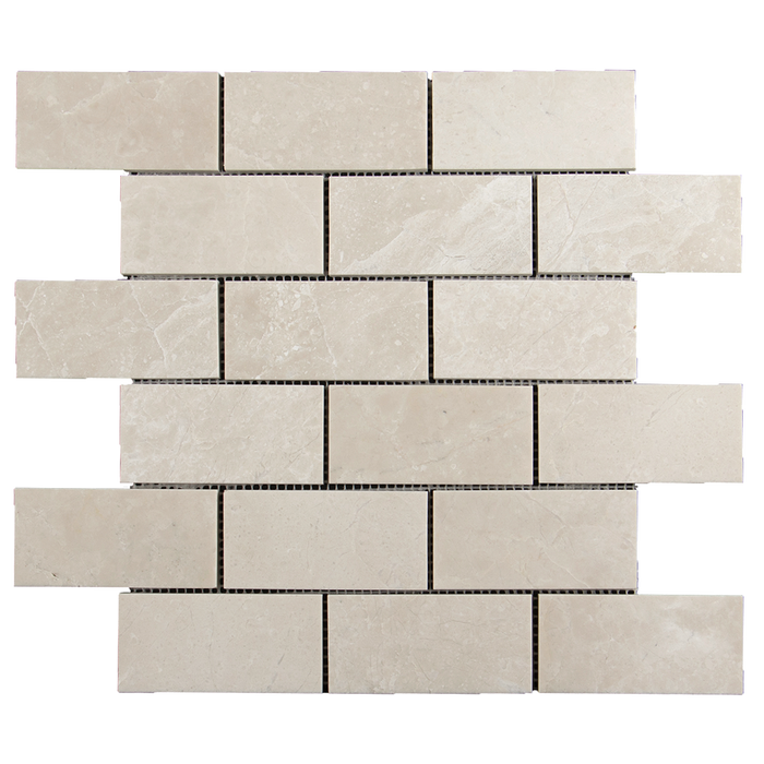 2x4 Crema Nova Marble Mosaic Tile - Polished Polished / 12"x12" - DW TILE & STONE - Atlanta Marble Natural Stone Wholesale Stone Supplier