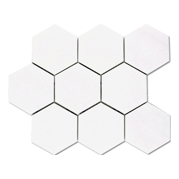 4" HEXAGON Thassos Marble Mosaic - Polished Or Honed  - DW TILE & STONE - Atlanta Marble Natural Stone Wholesale Stone Supplier