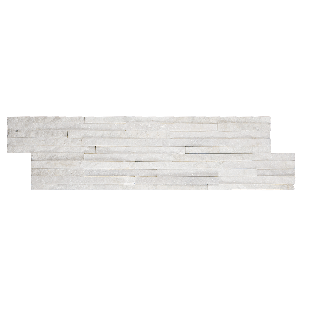 Mini White Quartize Slate Ledger Stone Split Face / 6" x 22" - DW TILE & STONE - Atlanta Marble Natural Stone Wholesale Stone Supplier