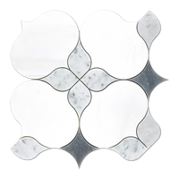 ALLORA - Dolomite Marble Waterjet Mosaic w/Bianco Gioia - Honed  - DW TILE & STONE - Atlanta Marble Natural Stone Wholesale Stone Supplier