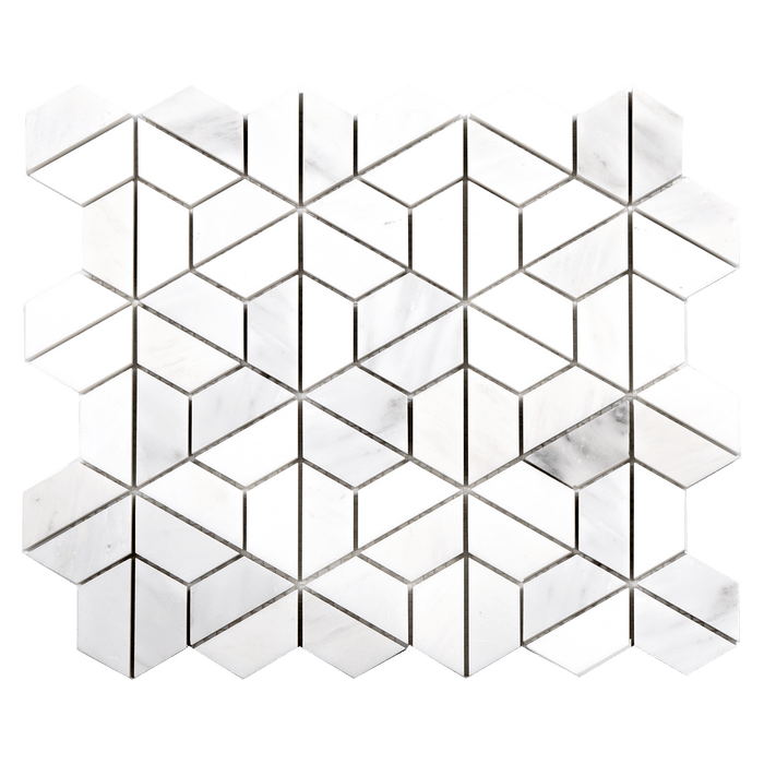 ASPEN Bianco Bello Marble 3D Mosaic - Honed  - DW TILE & STONE - Atlanta Marble Natural Stone Wholesale Stone Supplier