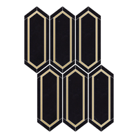 AURA - Nero Marquina Marble Picket w/Brass - Polished  - DW TILE & STONE - Atlanta Marble Natural Stone Wholesale Stone Supplier