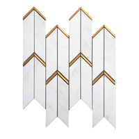 AVANA - Bianco Bello Marble w/Brass - Polished  - DW TILE & STONE - Atlanta Marble Natural Stone Wholesale Stone Supplier