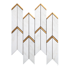 AVANA - Bianco Bello Marble w/Brass - Polished – DW TILE & STONE
