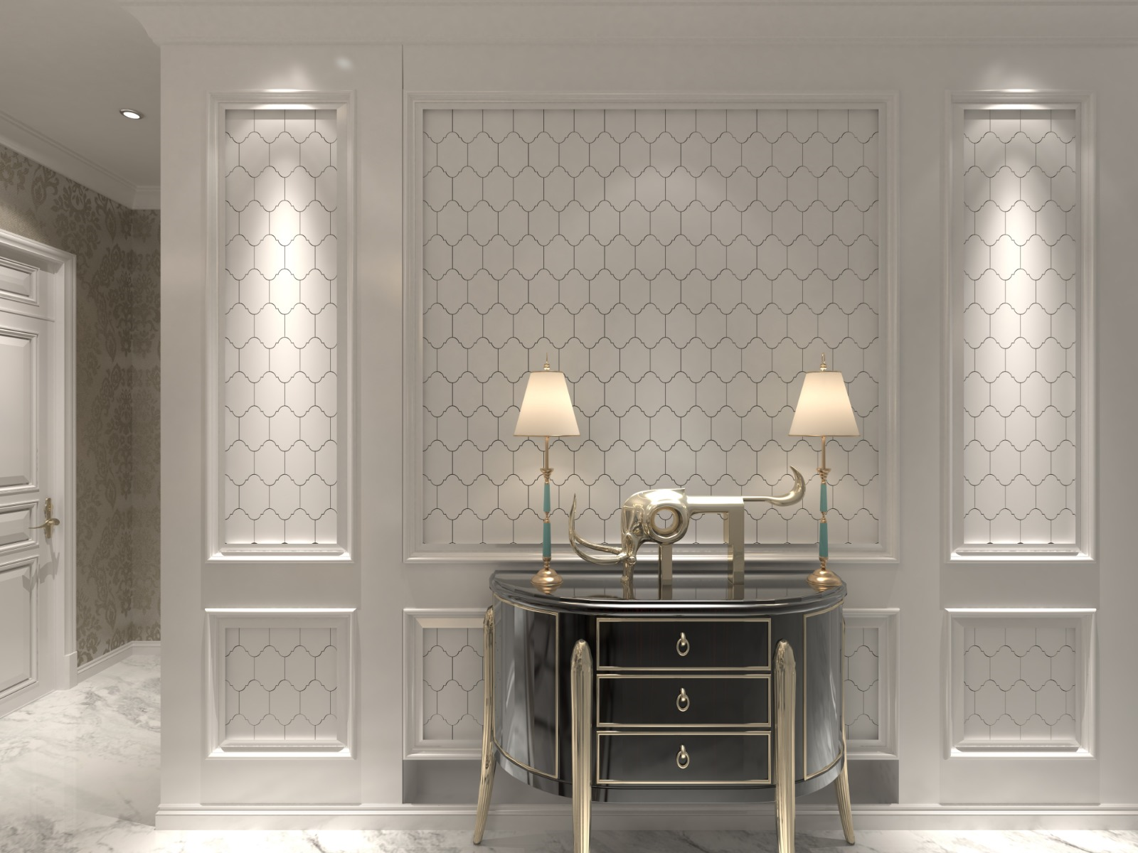 AVALON Dolomite Marble Arabesque Mosaic - Polished  - DW TILE & STONE - Atlanta Marble Natural Stone Wholesale Stone Supplier