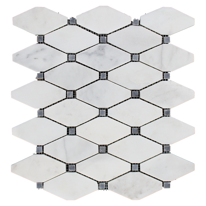 DIAMOND Bianco Perla Marble w/Grey Mosaic Tile - Honed  - DW TILE & STONE - Atlanta Marble Natural Stone Wholesale Stone Supplier