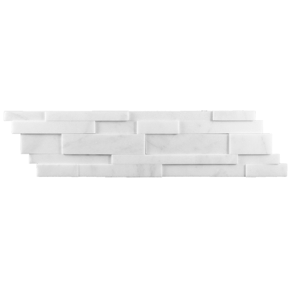 UP & DOWN LEDGER Bianco Perla Marble Mosaic - Honed Honed / Up Down - DW TILE & STONE - Atlanta Marble Natural Stone Wholesale Stone Supplier