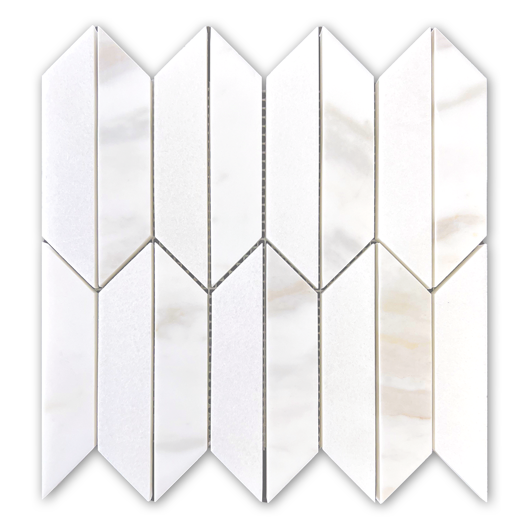 2.5" x 6" HALF PICKET Calacatta Gold Marble & Thassos Marble - Polished  - DW TILE & STONE - Atlanta Marble Natural Stone Wholesale Stone Supplier
