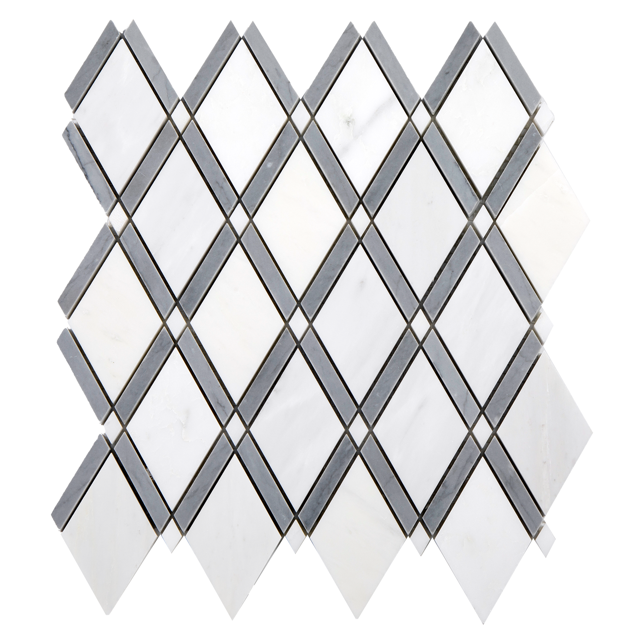CHELSEA Bianco Bello Marble w/Grey Marble Mosaic - Polished  - DW TILE & STONE - Atlanta Marble Natural Stone Wholesale Stone Supplier