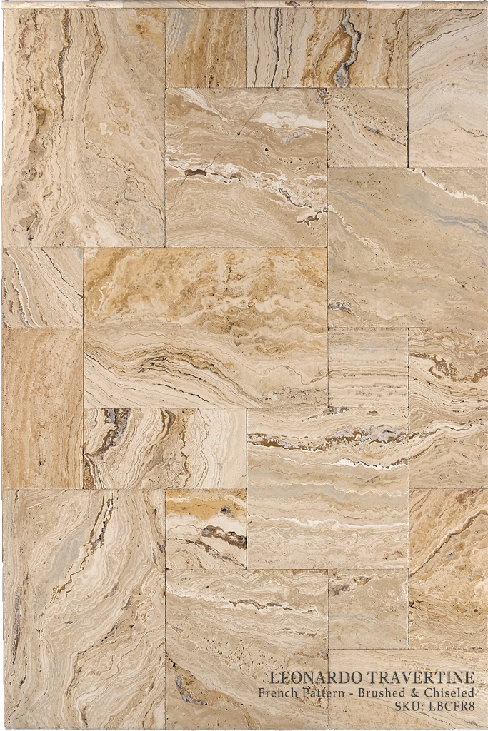 Leonardo Travertine Floor and Wall Tiles Brushed - Chiseled / 16" x 16" - DW TILE & STONE - Atlanta Marble Natural Stone Wholesale Stone Supplier