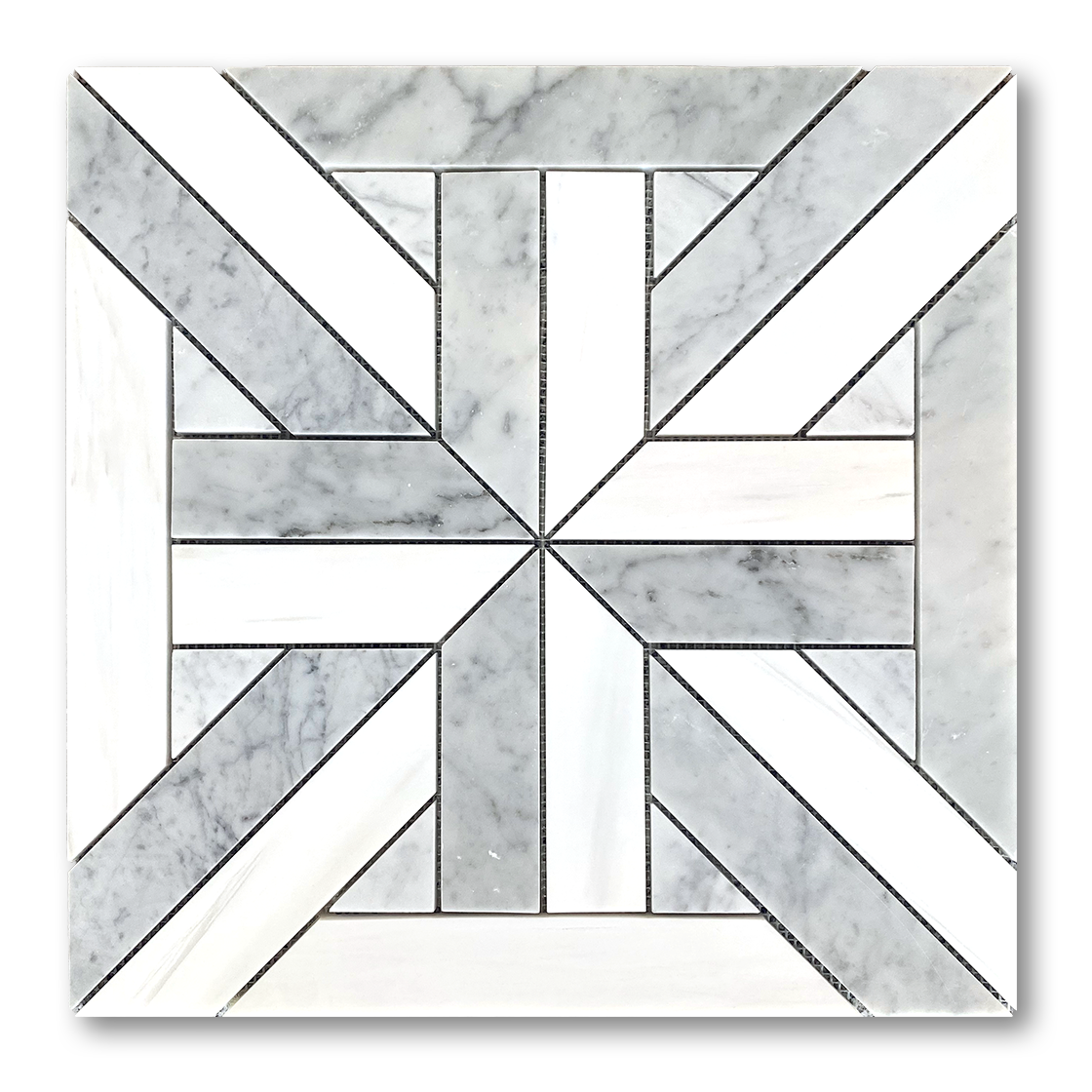 18"x18" PARQUET Dolomite Marble Mosaic w/ Bianco Gioia Honed Or Polished  - DW TILE & STONE - Atlanta Marble Natural Stone Wholesale Stone Supplier
