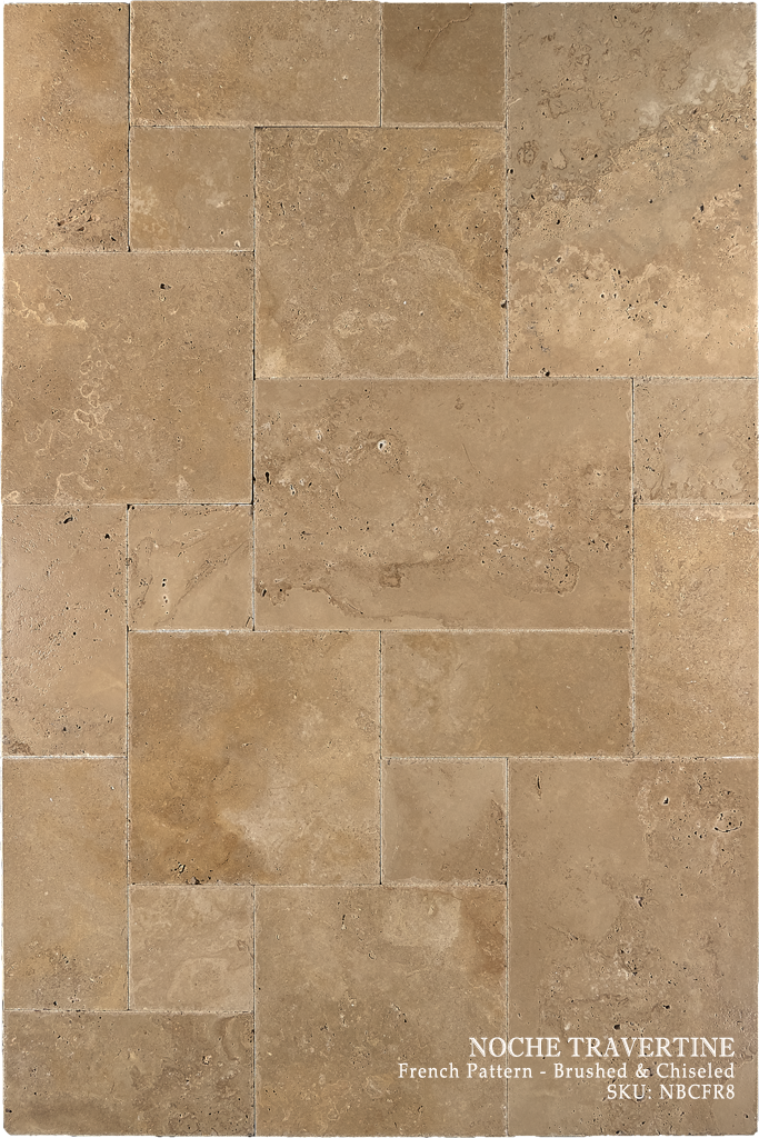 Noche Travertine Floor and Wall Tiles Brushed - Chiseled / French - DW TILE & STONE - Atlanta Marble Natural Stone Wholesale Stone Supplier