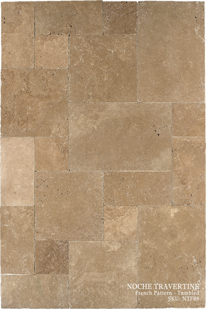 Noche Travertine Floor and Wall Tiles Tumbled / French - DW TILE & STONE - Atlanta Marble Natural Stone Wholesale Stone Supplier