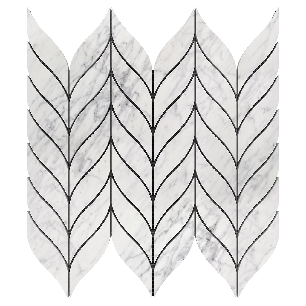 PARADISO Bianco Gioia Marble Mosaic Tile - Polished Polished / 12.25"x10" - DW TILE & STONE - Atlanta Marble Natural Stone Wholesale Stone Supplier