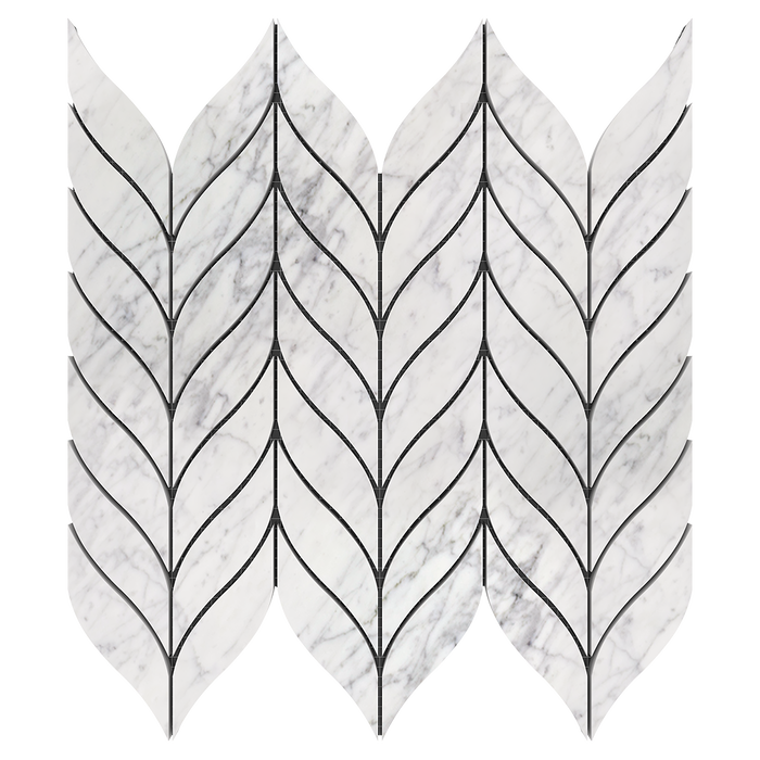PARADISO Bianco Gioia Marble Mosaic Tile - Polished Polished / 12.25"x10" - DW TILE & STONE - Atlanta Marble Natural Stone Wholesale Stone Supplier