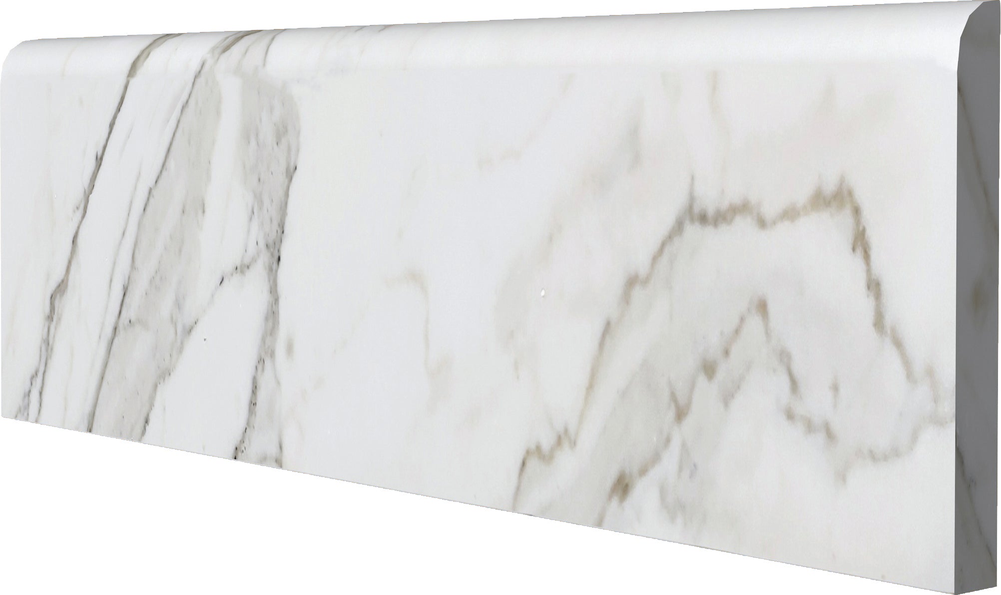 4"x12" Calacatta Gold Marble Bullnose Trim - Polished or Honed  - DW TILE & STONE - Atlanta Marble Natural Stone Wholesale Stone Supplier
