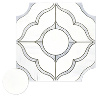 ROMA - Dolomite Marble Waterjet Mosaic w/Bianco Gioia - Honed  - DW TILE & STONE - Atlanta Marble Natural Stone Wholesale Stone Supplier