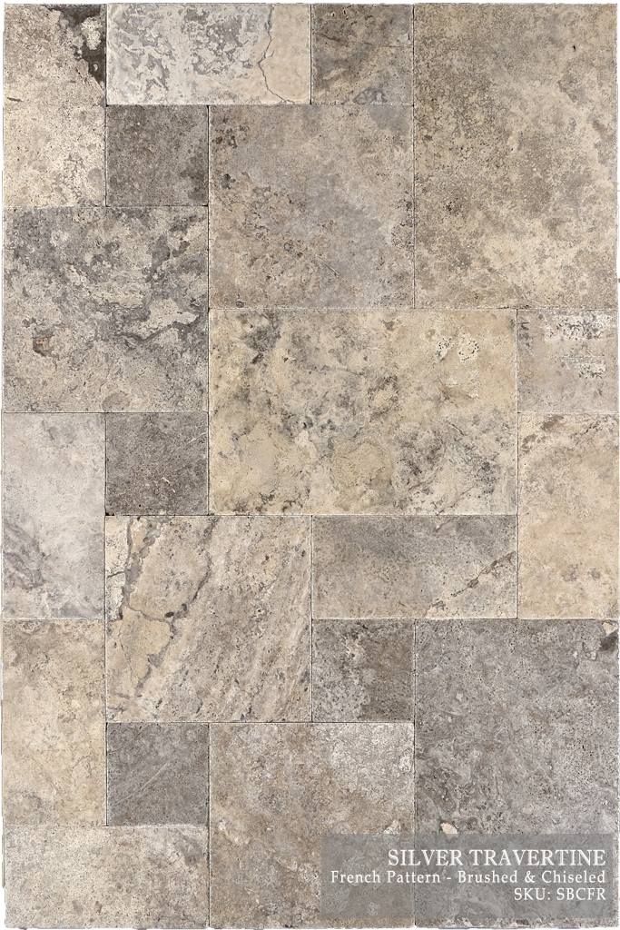 Silver Travertine Floor and Wall Tiles Brushed - Straight / 8" x 16" - DW TILE & STONE - Atlanta Marble Natural Stone Wholesale Stone Supplier