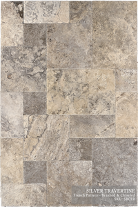 Silver Travertine Floor and Wall Tiles Brushed - Straight / 8" x 16" - DW TILE & STONE - Atlanta Marble Natural Stone Wholesale Stone Supplier