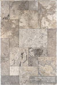 Silver Travertine Floor and Wall Tiles Brushed - Chiseled / 16" x 16" - DW TILE & STONE - Atlanta Marble Natural Stone Wholesale Stone Supplier