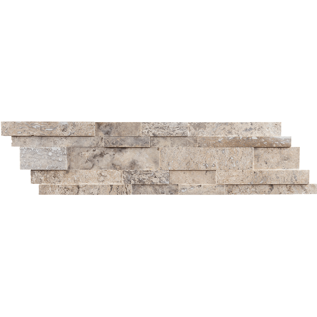 Silver Travertine Mosaic Tile Strips Up and Down Mosaic - Honed Honed / Up Down - DW TILE & STONE - Atlanta Marble Natural Stone Wholesale Stone Supplier