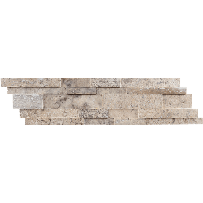 Silver Travertine Mosaic Tile Strips Up and Down Mosaic - Honed Honed / Up Down - DW TILE & STONE - Atlanta Marble Natural Stone Wholesale Stone Supplier