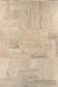 Verona Travertine Floor and Wall Tiles Brushed - Straight / French Pattern - DW TILE & STONE - Atlanta Marble Natural Stone Wholesale Stone Supplier