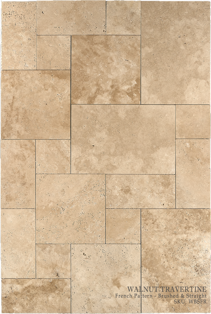 Walnut Travertine Floor and Wall Tiles Brushed - Chiseled - Premium / French - DW TILE & STONE - Atlanta Marble Natural Stone Wholesale Stone Supplier