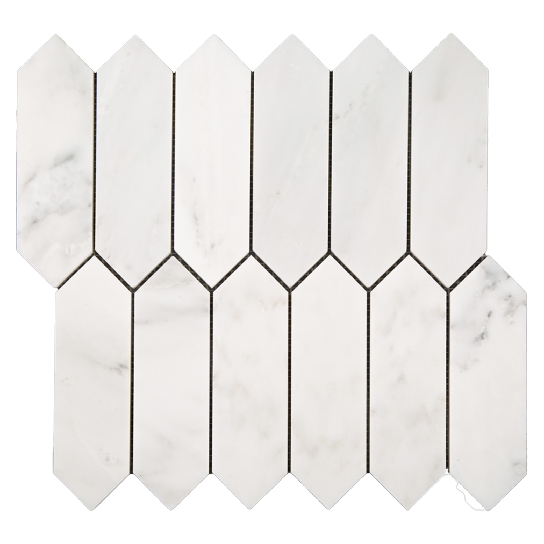 Bianco Bello Marble Premium 2" x 8" Picket Mosaic - Polished  - DW TILE & STONE - Atlanta Marble Natural Stone Wholesale Stone Supplier