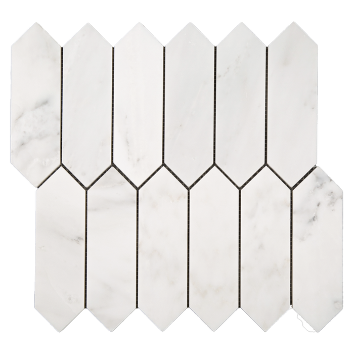 Bianco Bello Marble Premium 2" x 8" Picket Mosaic - Polished  - DW TILE & STONE - Atlanta Marble Natural Stone Wholesale Stone Supplier