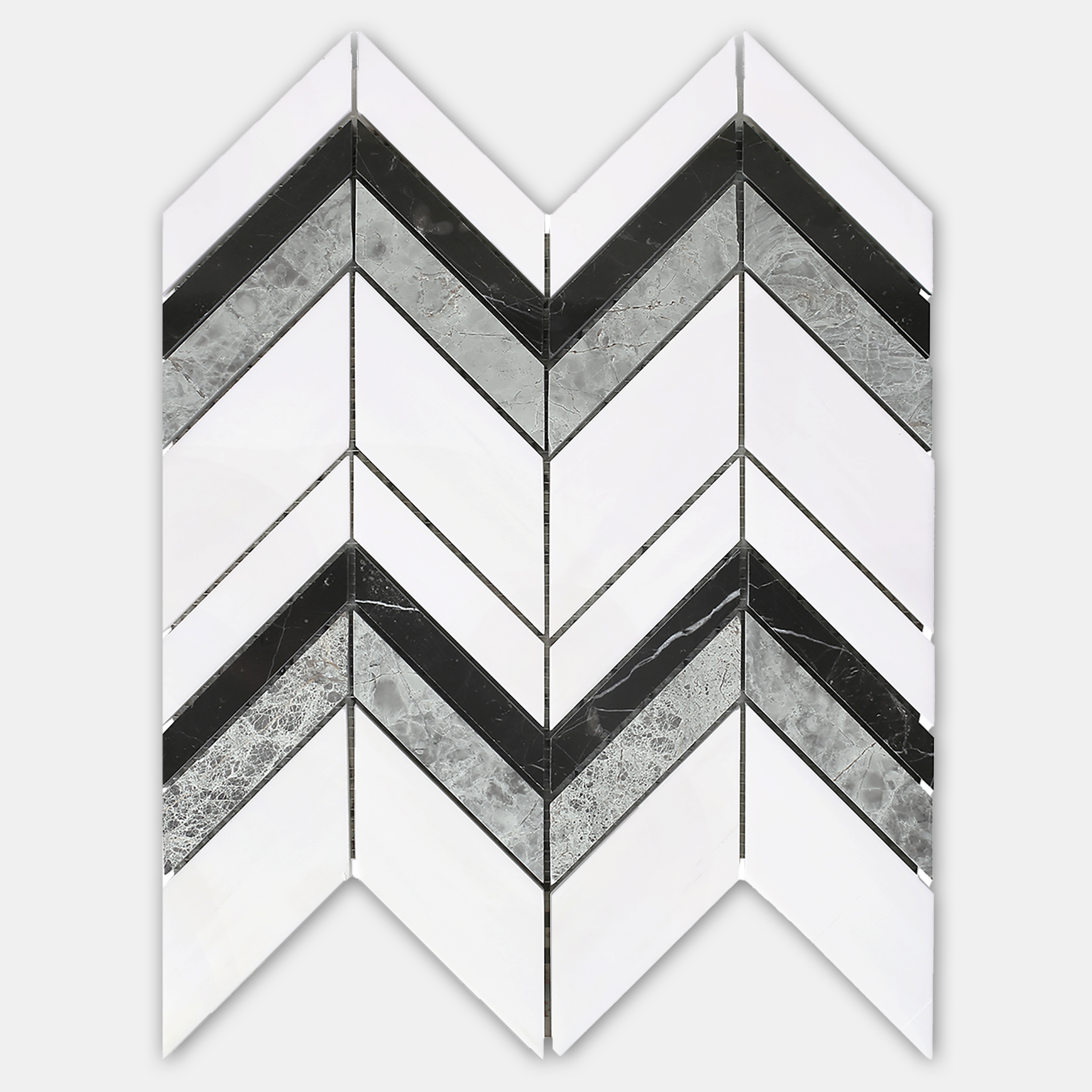 STRIA Dolomite Marble Mixed Chevron Mosaic Tile - Polished  - DW TILE & STONE - Atlanta Marble Natural Stone Wholesale Stone Supplier