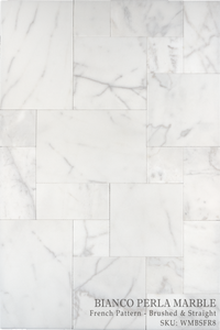Bianco Perla Marble Floor and Wall Tile Brushed - Straight / 8" x 8" - DW TILE & STONE - Atlanta Marble Natural Stone Wholesale Stone Supplier